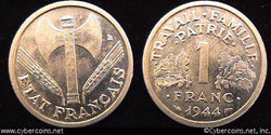 France, 1944, 1 franc,  UNC, KM902.1