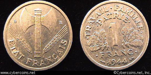 France, 1944B,  1 franc, AU, KM902.2