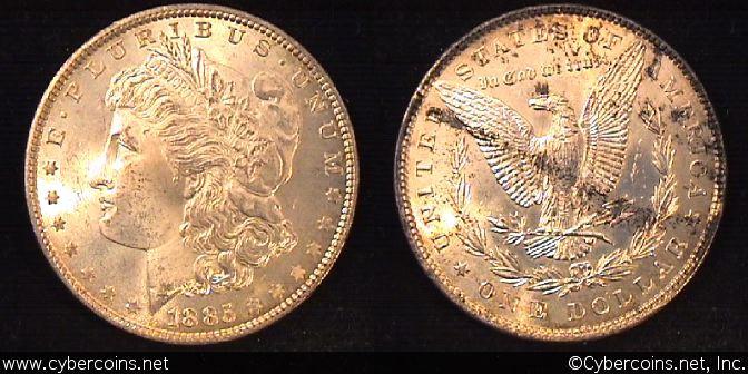 1885  Morgan Dollar, MS64/2 rev