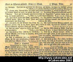 Gun Wad Bible leaf, printed in 1776, 1 page