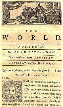 England, London, The World, 1754 February 21