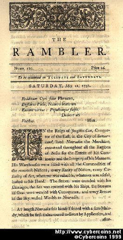 England, London "Rambler", 1751 May 11. Condition is Excellent