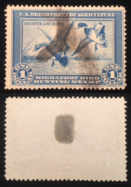 RW1 Duck Hunting Stamp. Used