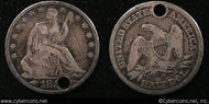 185? Seated Half, Grade= VG