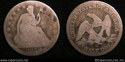 1858-O Seated Half, Grade= AG