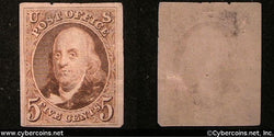 US #3 5 Cent Franklin - Mint - nice trim an