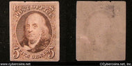 US #3 5 Cent Franklin - Mint - nice trim an