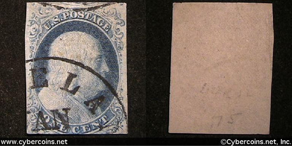 US #9 1 Cent Franklin - Used - fair cancellation.