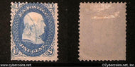 US #63 1 Cent Franklin - Used - trace blue