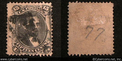 US #77 15 Cents Lincoln - Used - most details