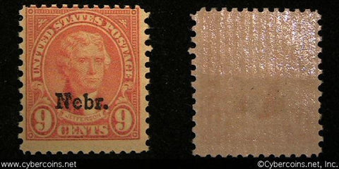 US #678 9 Cent Jefferson Nebraska - Mint