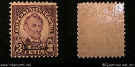 US #661 3 Cent Lincoln Kansas - Mint - light