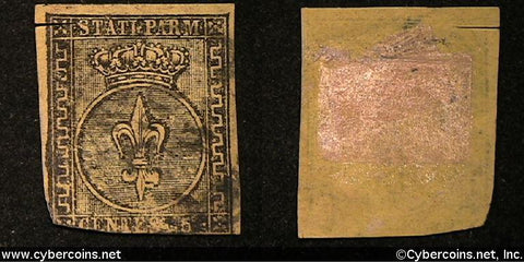 Italy/Parma #1 - 5 Cent - Used - slight mis-cut