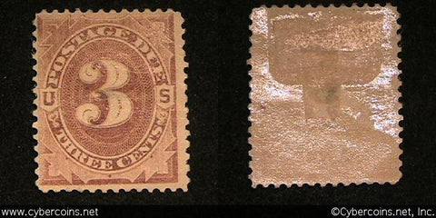 US #J3 Postage Due 3 Cent - Mint - HH - off