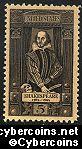 Scott 1250 mint  5c -  Shakespeare