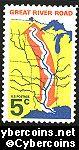 Scott 1319 mint sheet 5c (50) -   Great River Road