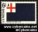 Scott 1351 mint  6c -   Bunker Hill Flag