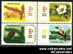 Scott 1376-79 mint  6c -   Bontanical Congress, 4 varieties, attached