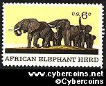 Scott 1388 mint  6c -   African Elephant Herd
