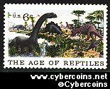 Scott 1390 mint  6c -   The Age of Reptiles