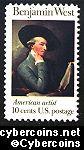 Scott 1553 mint  10c -   Benjamin West - Arts