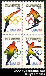 Scott 1695-98 mint sheet 13c (50) -  Olympic Games, 4 varieties, attached