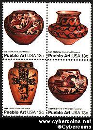Scott 1706-09 mint 13c -  Pueblo Art, 4 varieties, attached