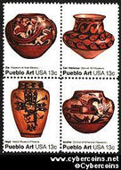 Scott 1706-09 mint sheet 13c (40) -  Pueblo Art, 4 varieties, attached