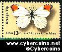 Scott 1715 mint 13c -  Butterflies - Orange-Tip