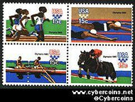 Scott 1791-94 mint sheet 15c (50) -  Summer Olympics, 4 varieties, attached