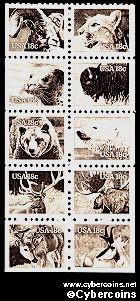 Scott 1880-89 mint 18c -  Wildlife, set of singles, attached