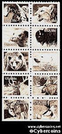 Scott 1880-89 mint 18c -  Wildlife, set of singles, attached