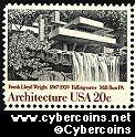 Scott 2019 mint 20c -  Architecture - Fallingwater Mill Run