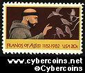 Scott 2023 mint sheet 20c (50) -  St. Francis of Assisi