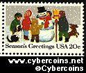 Scott 2028 mint 20c -  Winter Scenes, Christmas - Snowman