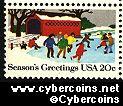 Scott 2029 mint 20c -  Winter Scenes, Christmas - Skating