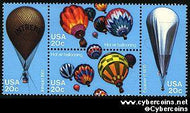 Scott 2032-35 mint sheet 20c (50) -  Ballooning, 4 varieties, attached