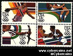 Scott 2048-51 mint sheet 13c (50) -  Olympics, 4 varieties, attached