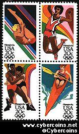Scott 2082-85 mint sheet 20c (50) - Olympics, 4 varieties, attached