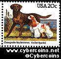 Scott 2099 mint 20c - American Dogs - Chesapeake Bay Retriever, Cocker Spaniel
