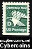Scott 2113 mint (22c) - "D" Eagle, from bklt pane
