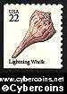 Scott 2121 mint 22c - Shells - Lightning Whelk