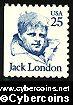 Scott 2182A mint 25c - Jack London, from bklt pane (1988)