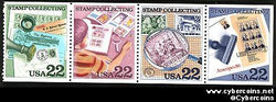 Scott 2201A mint 22c - Stamp Collecting, 4 varieties, attached