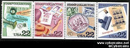 Scott 2201A mint 22c - Stamp Collecting, 4 varieties, attached