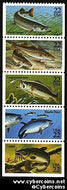 Scott 2209A mint 22c - Fish, 5 varieties, attached