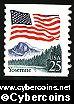 Scott 2280 mint 25c - Flag over Yosemite coil (1988)