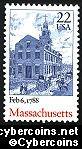 Scott 2341 mint 22c - Massachusetts Statehood (1988)