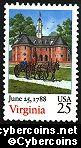 Scott 2345 mint 22c - Virginia Statehood (1988)