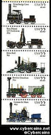 Scott 2366A mint 22c -  Locomotives, bklt pane, 5 varieties, attached